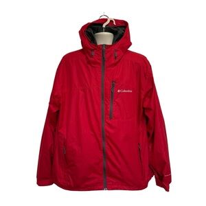 Columbia Men’s Hooded Omni-Shield Water Resistant Jacket Red Sz XL